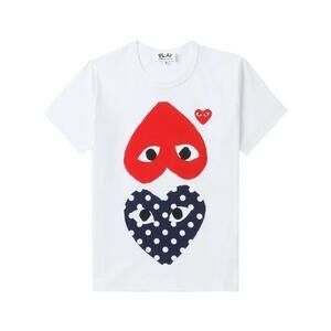 Comme Des Garçons Play Logo-Print  Heart Cotton T-shirt Woman's Size XL NEW